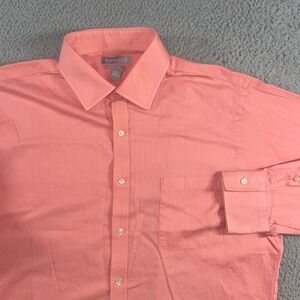 Van Heusen Button Up Shirt Men 16 1/2 34/35 Fitted Business Casual Preppy